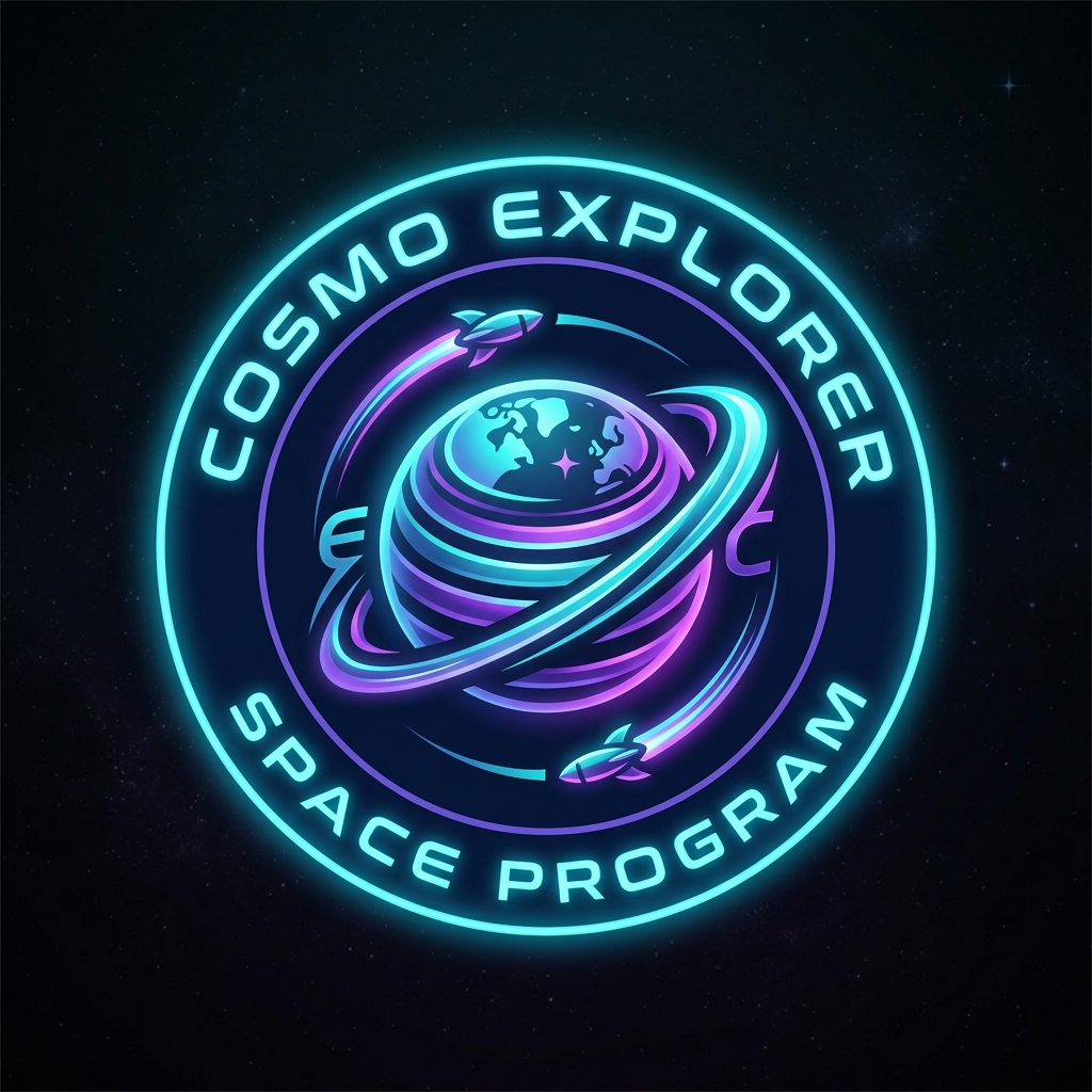 Cosmo Explorer Futuristic Circular Logo