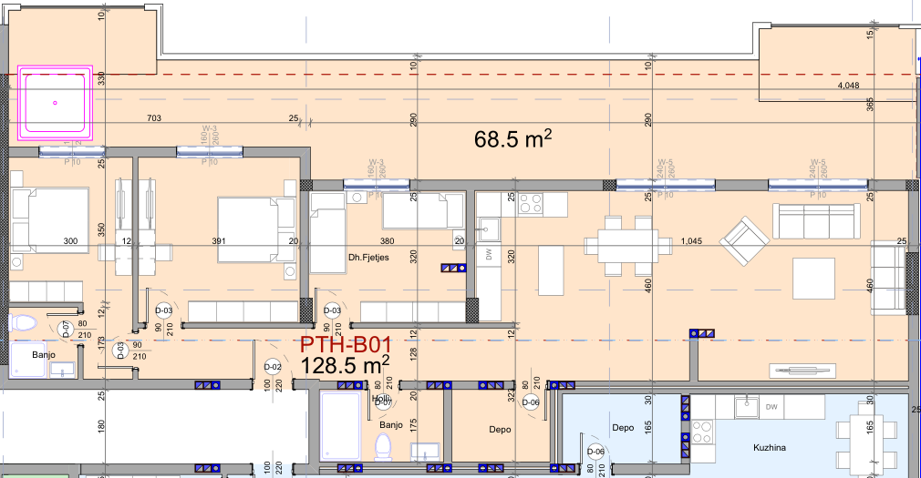 Penthouse PTH-B01 - 128.5m²