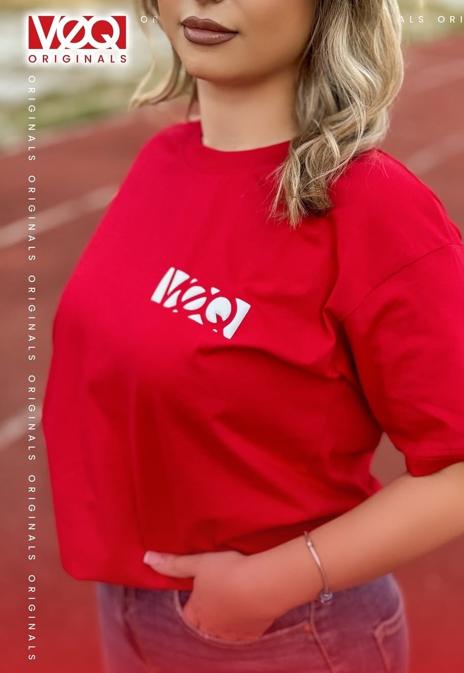 Red T-Shirt Front (Model)