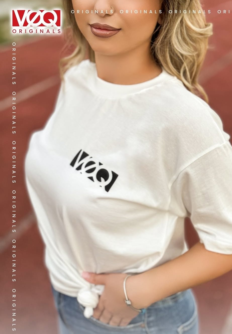 White T-Shirt Front (Model)