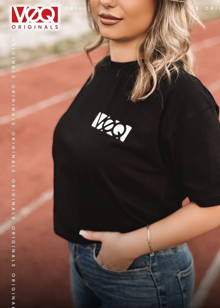 Black T-Shirt Front (Model)